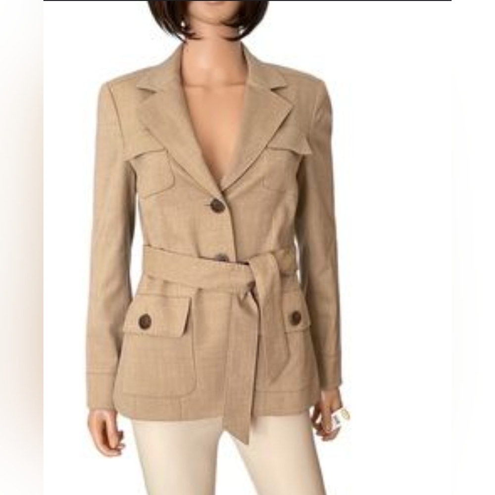 Talbots Women's Blazer Size 6 Beige Button Front